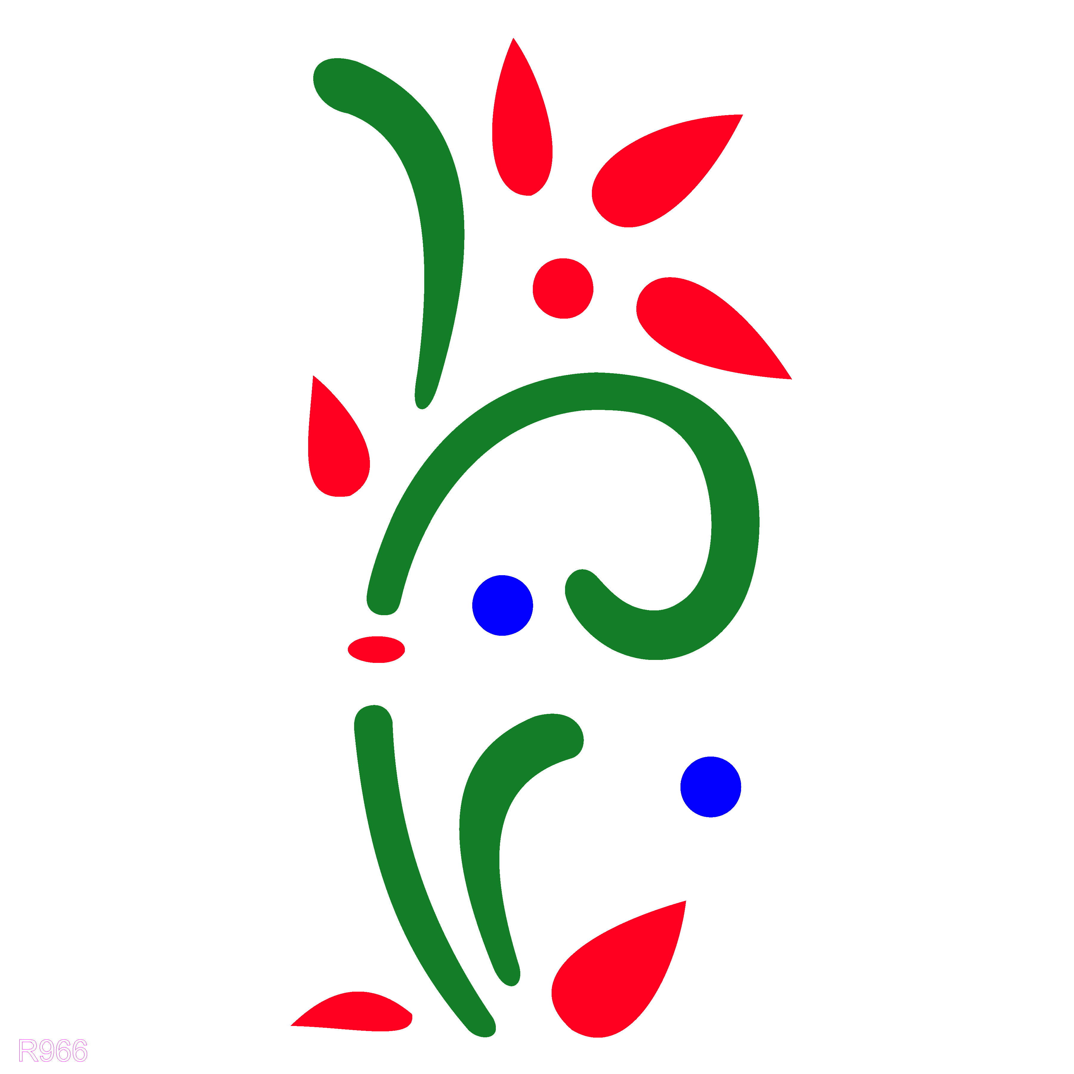 R966_Flower Wall Stencil