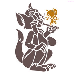 R670_Tom&Jerry Wall Stencil