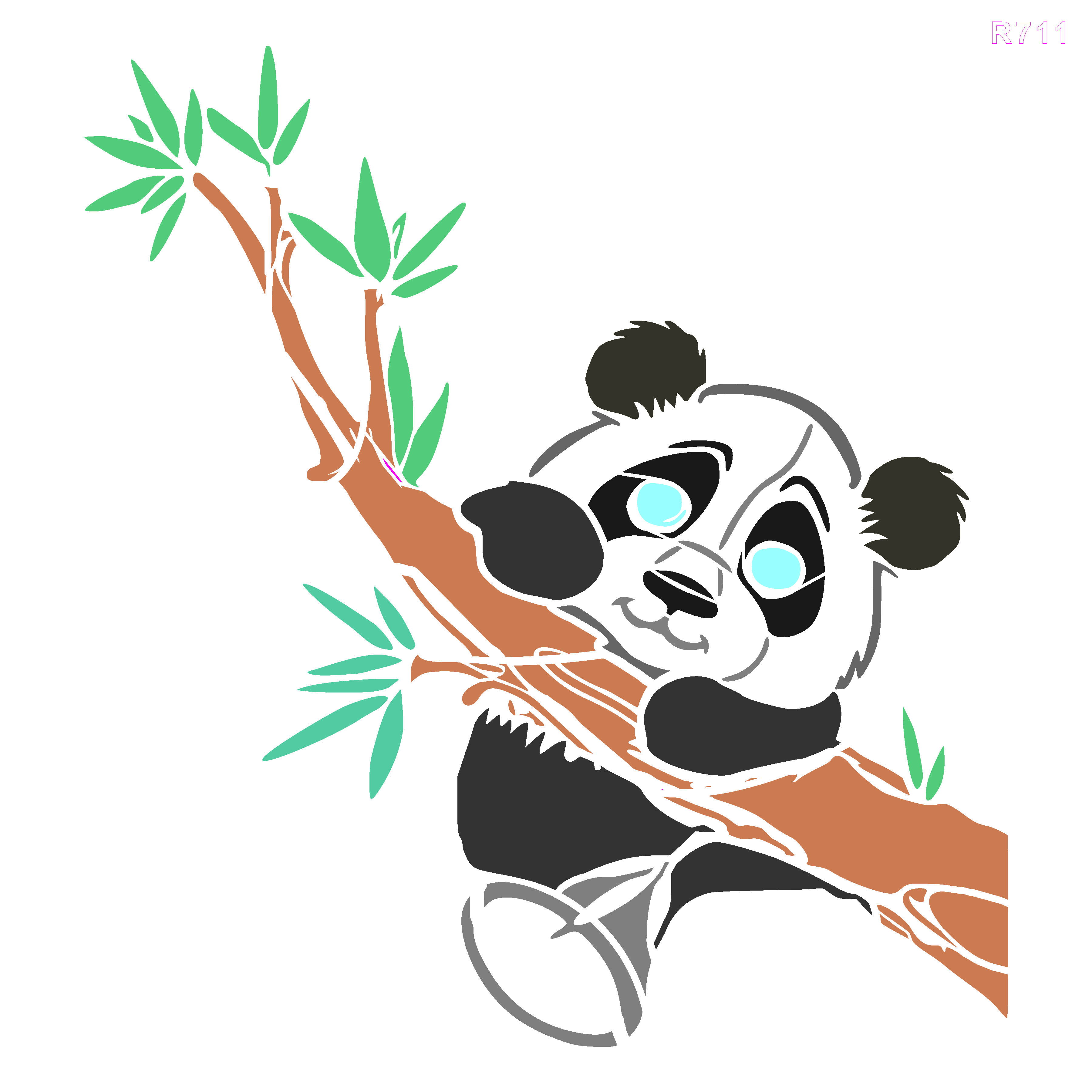 R711_Panda Wall Stencil
