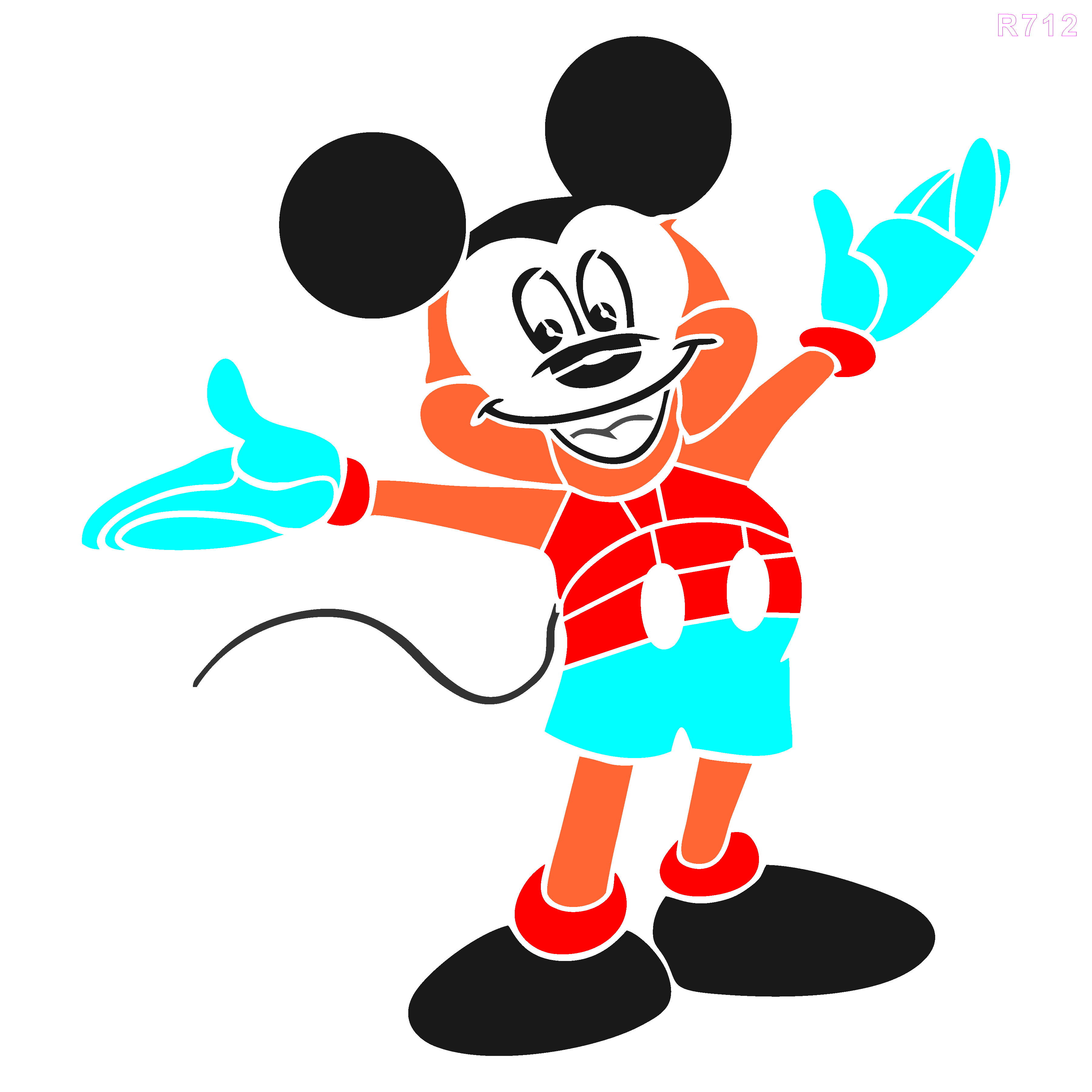 R712_Micky Mouse Wall Stencil
