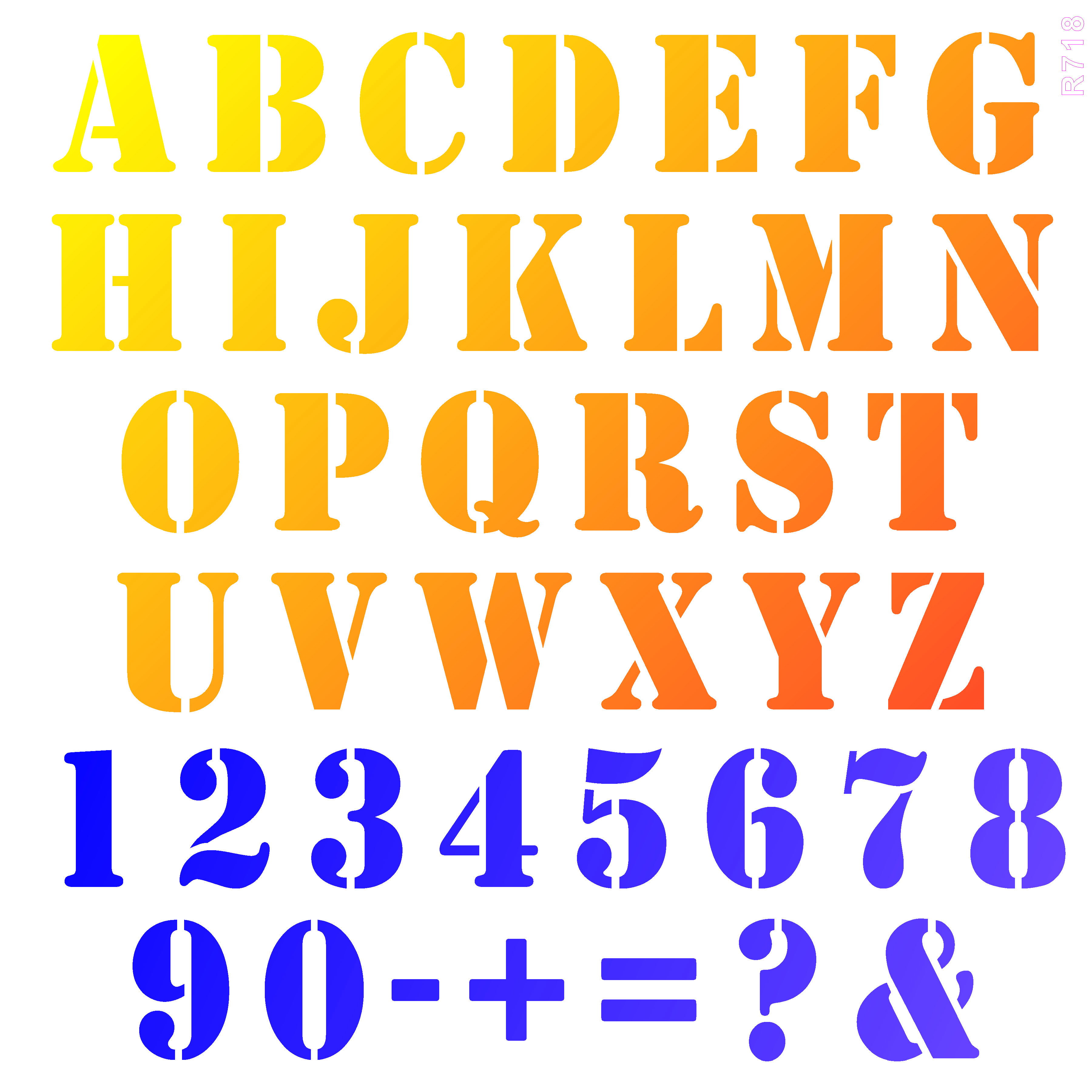 R718_Alphabets Wall Stencil
