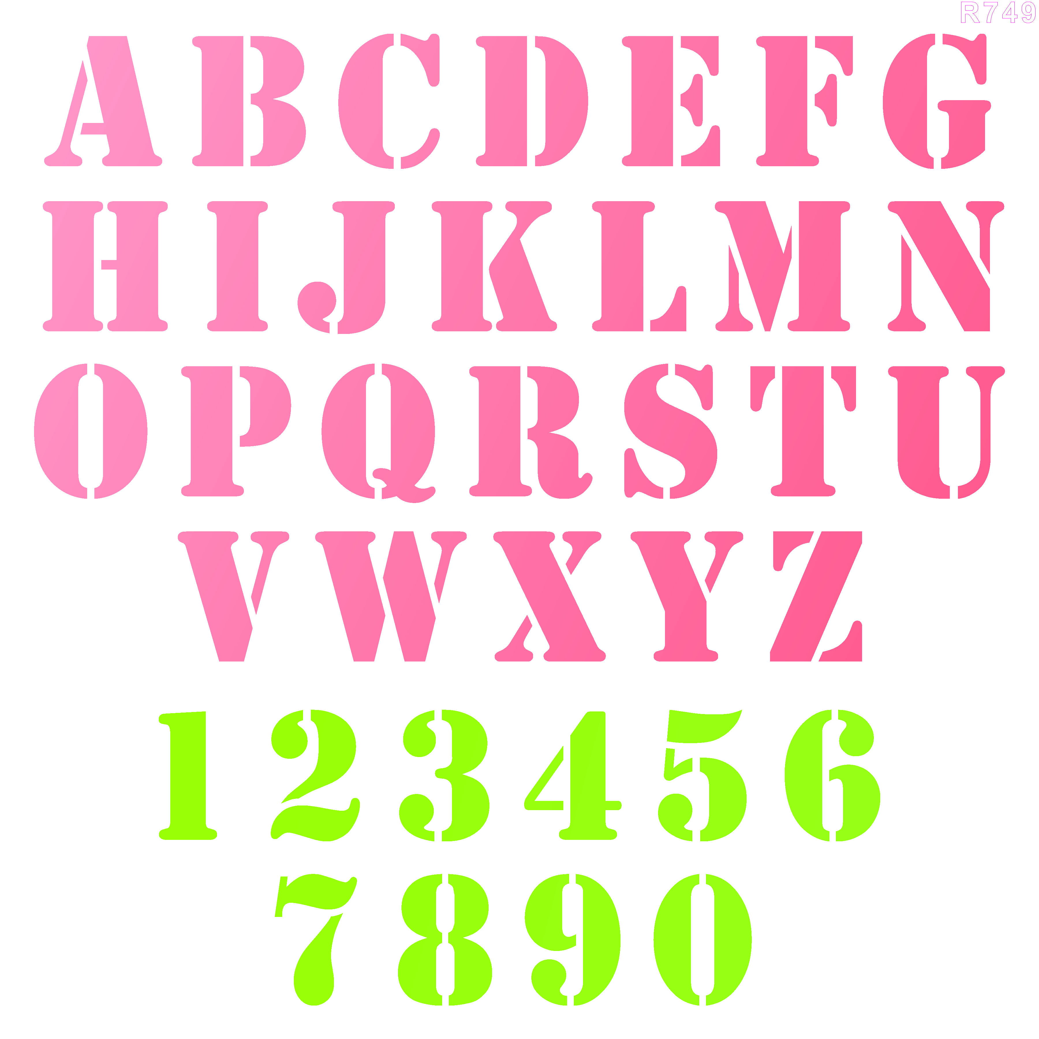 R749_Alphabets& Numbers Wall Stencil