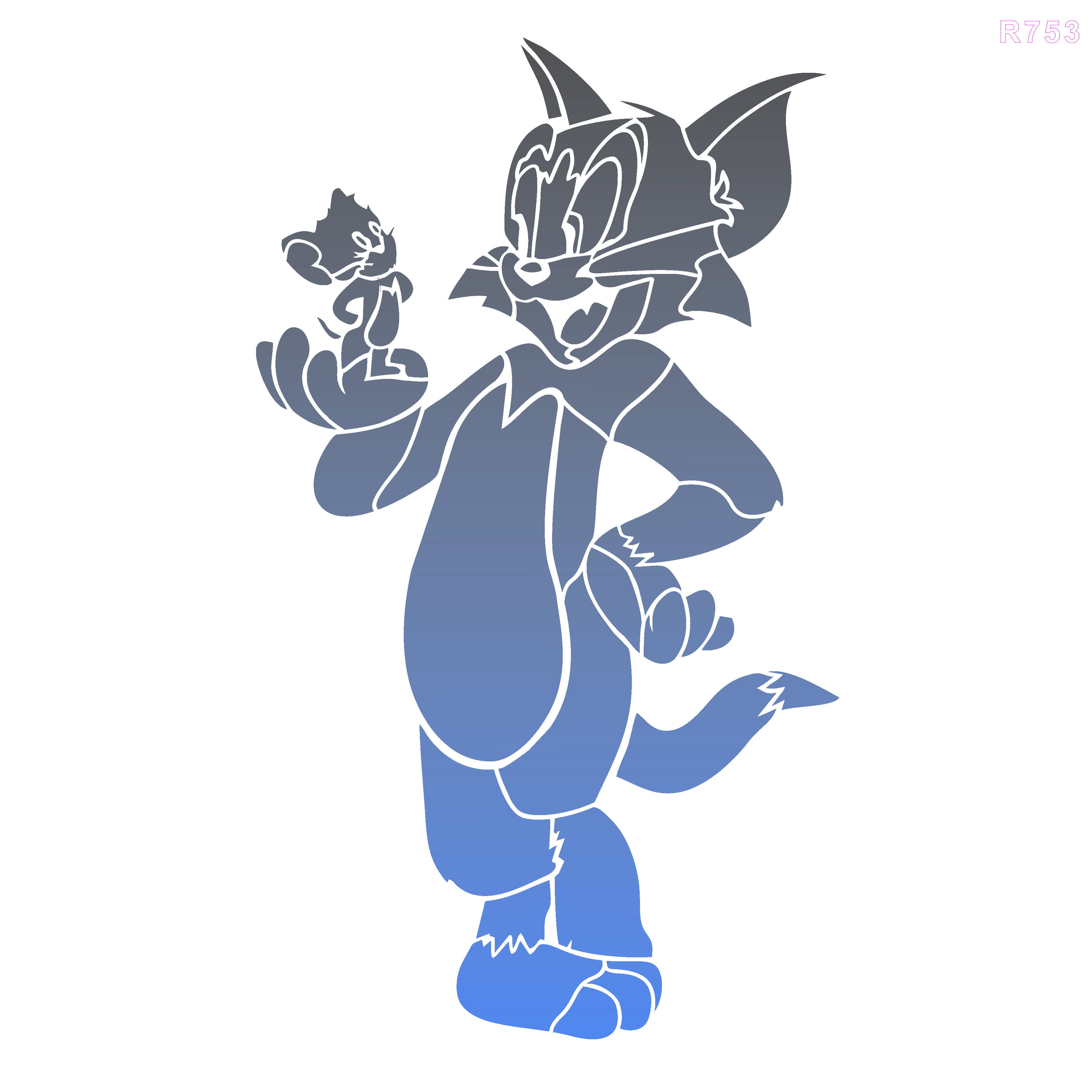R753_Tom&Jerry Wall Stencil
