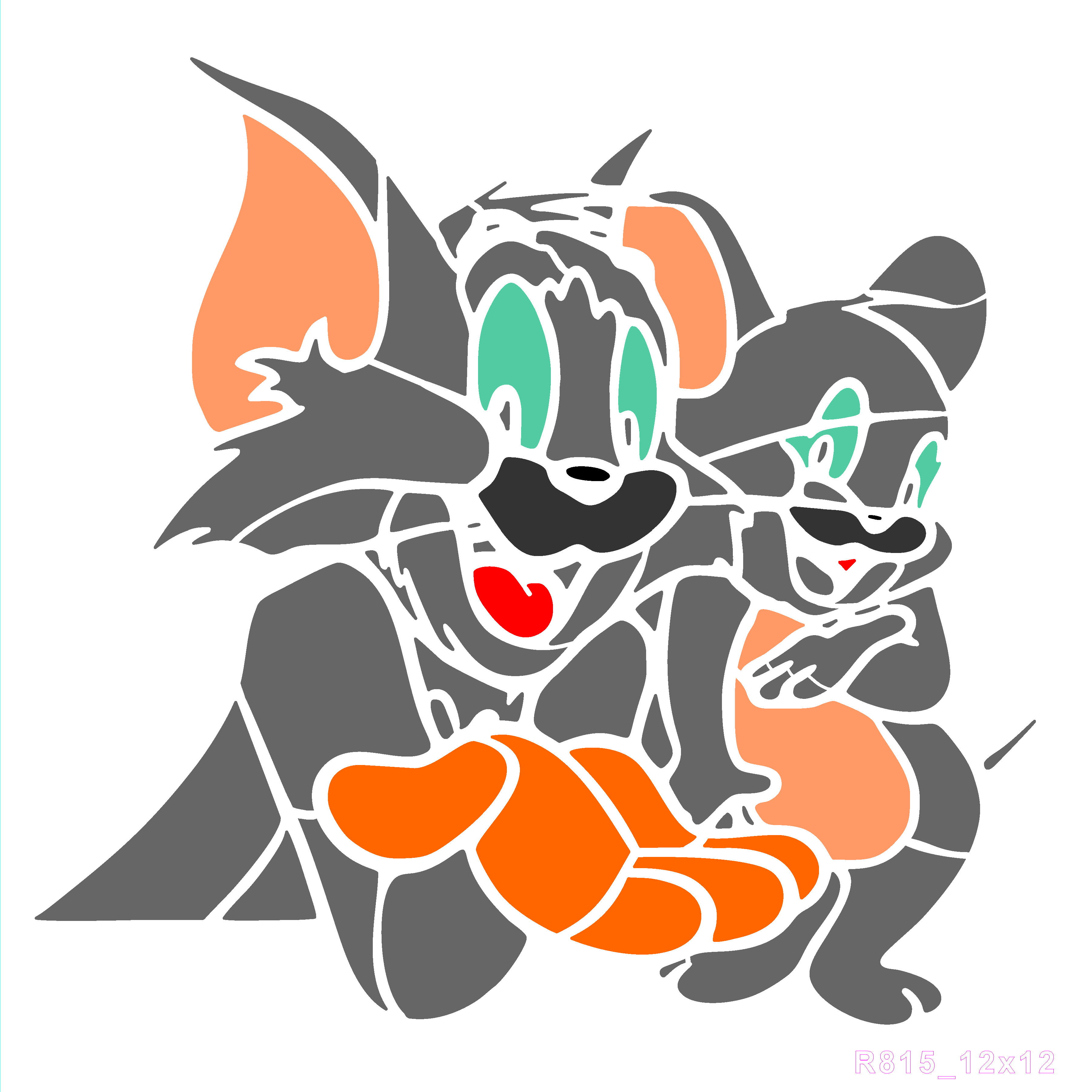 R815_Tom&Jerry Wall Stencil