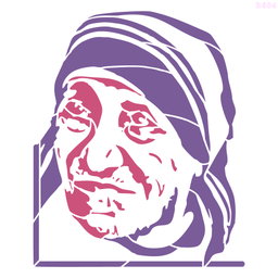 R604_Mother Teresa Wall Stencil