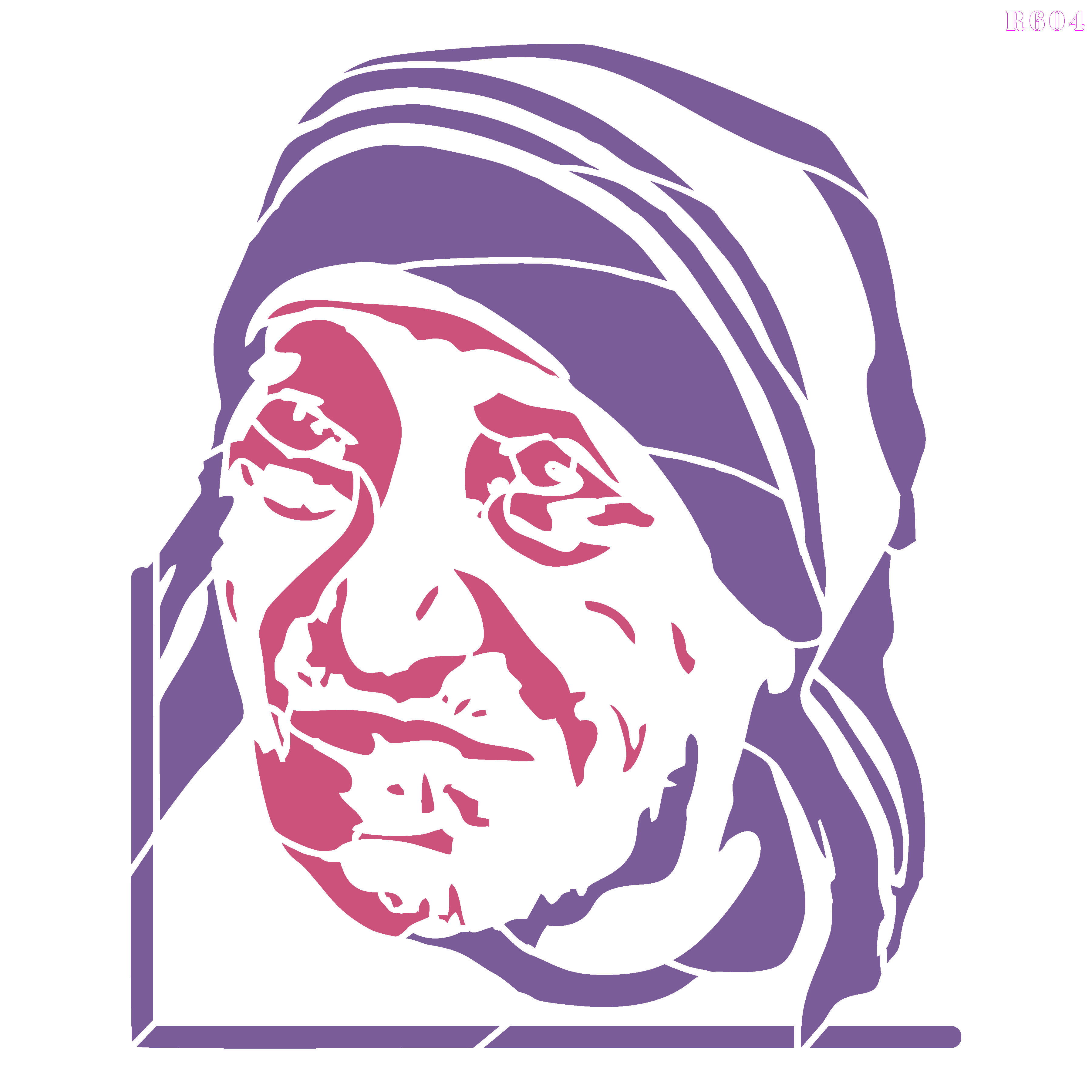 R604_Mother Teresa Wall Stencil