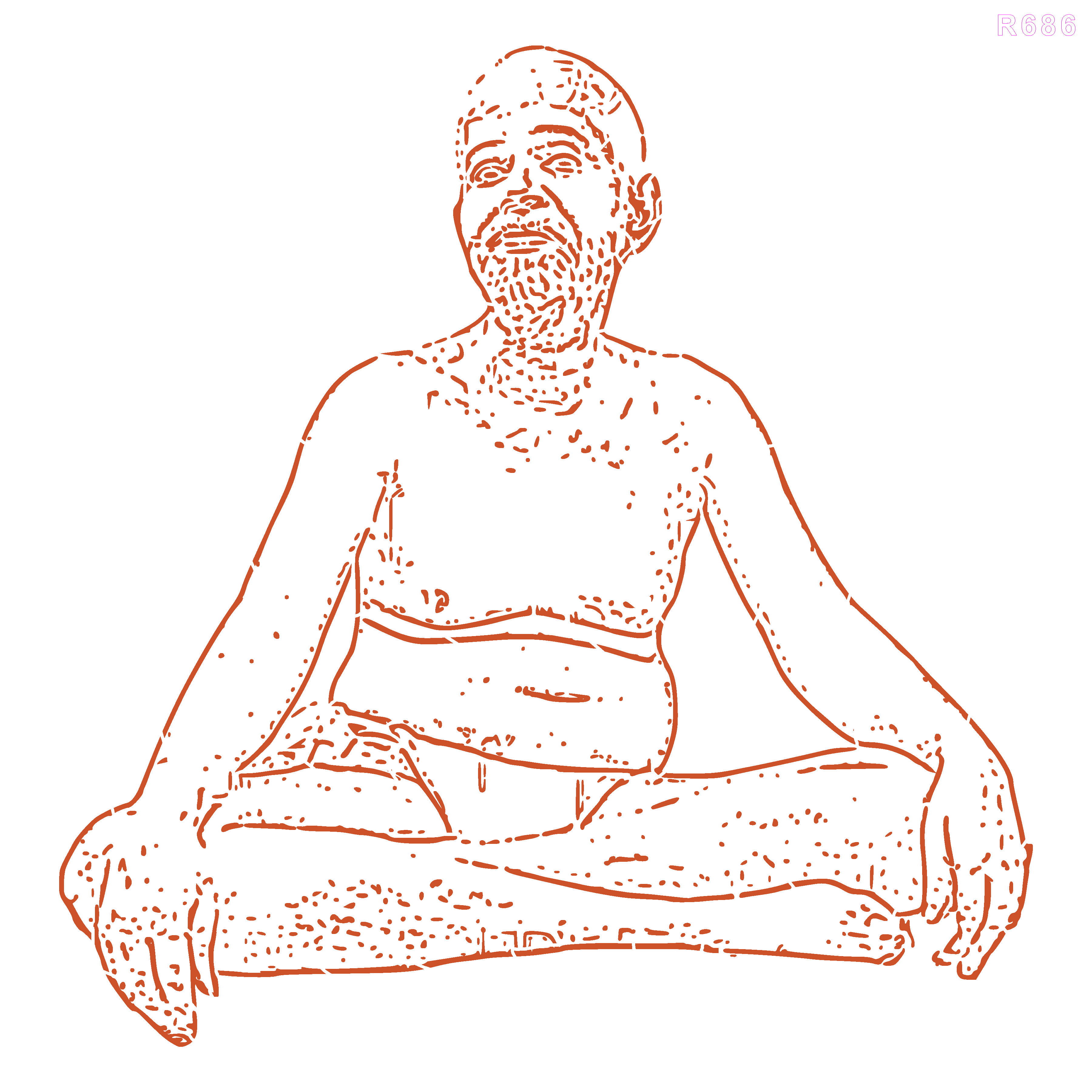 R686_Ramana maharshi Wall Stencil