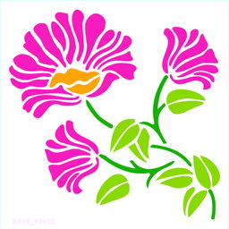 R817_Flowers Wall Stencil