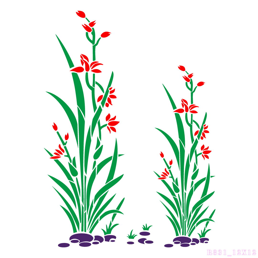 R831_Plants Wall Stencil