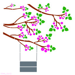 R944_Swing With Branches Wall Stencil