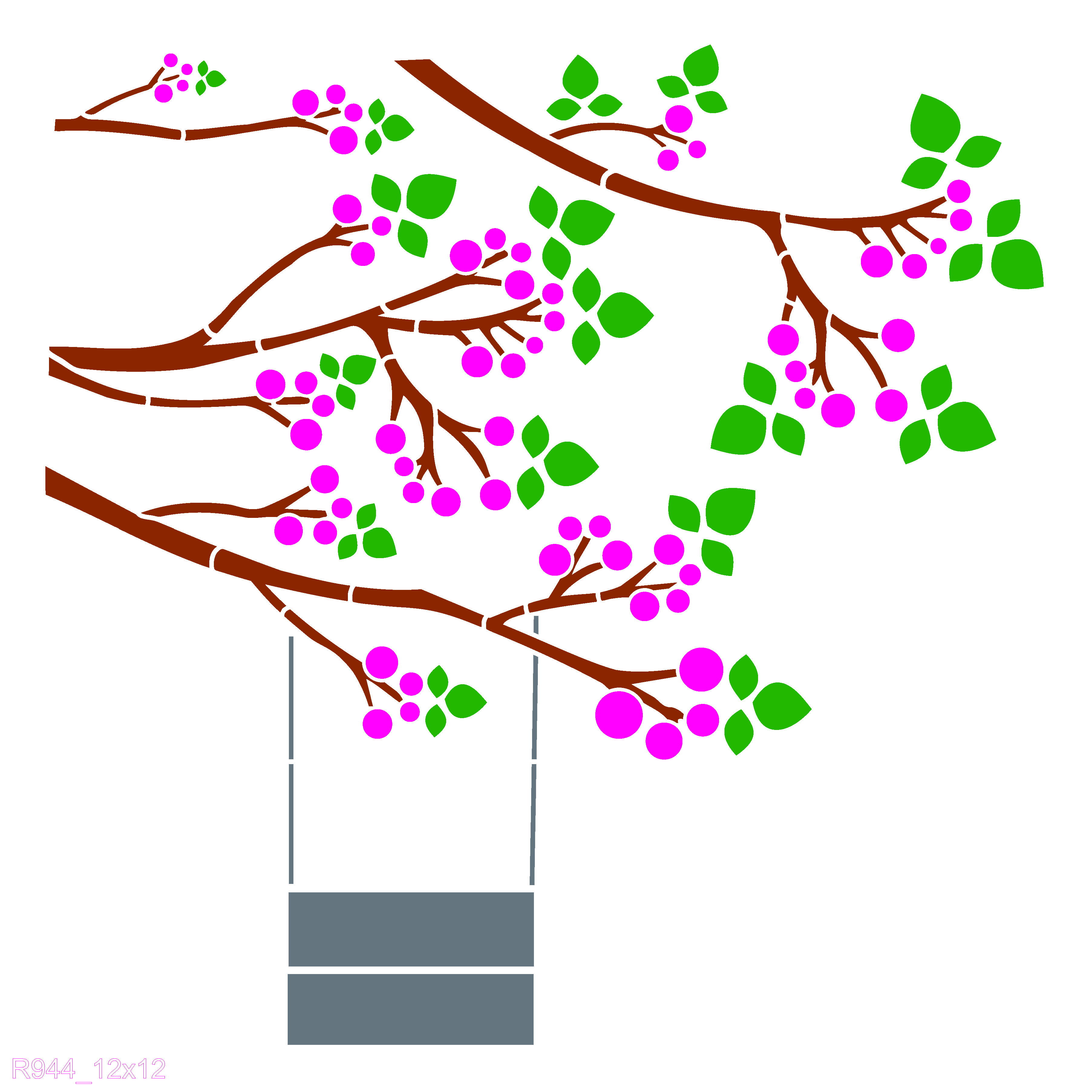 R944_Swing With Branches Wall Stencil