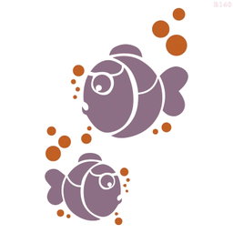 R140_Fishes Wall Stencil