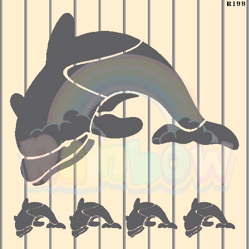 R199_Dolphin Wall Stencil