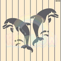 R200_Dolphin Wall Stencil