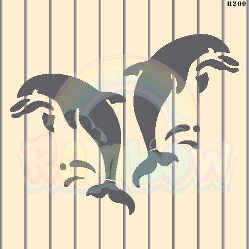 R200_Dolphin Wall Stencil