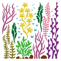 R415_Sea Animals Wall Stencil