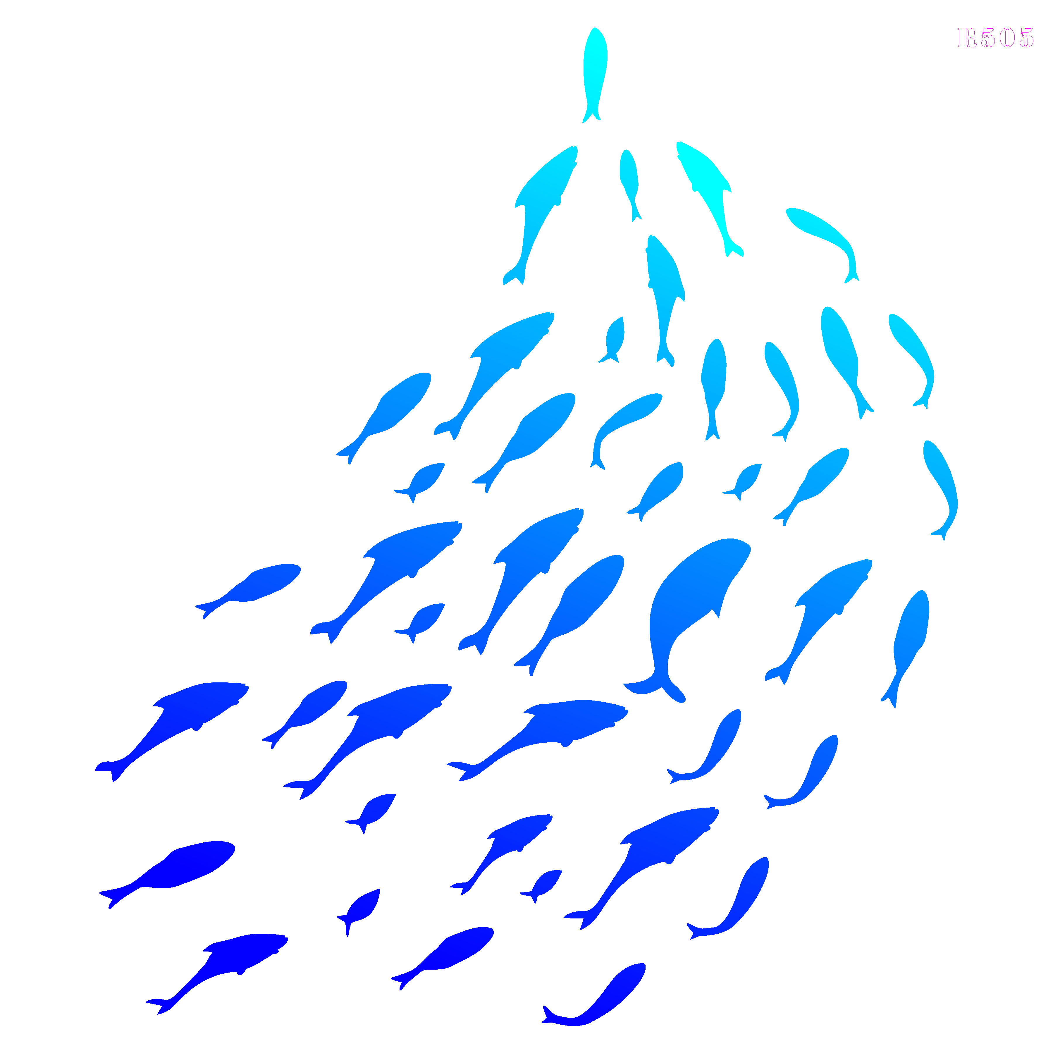 R505_Fishes Wall Stencil