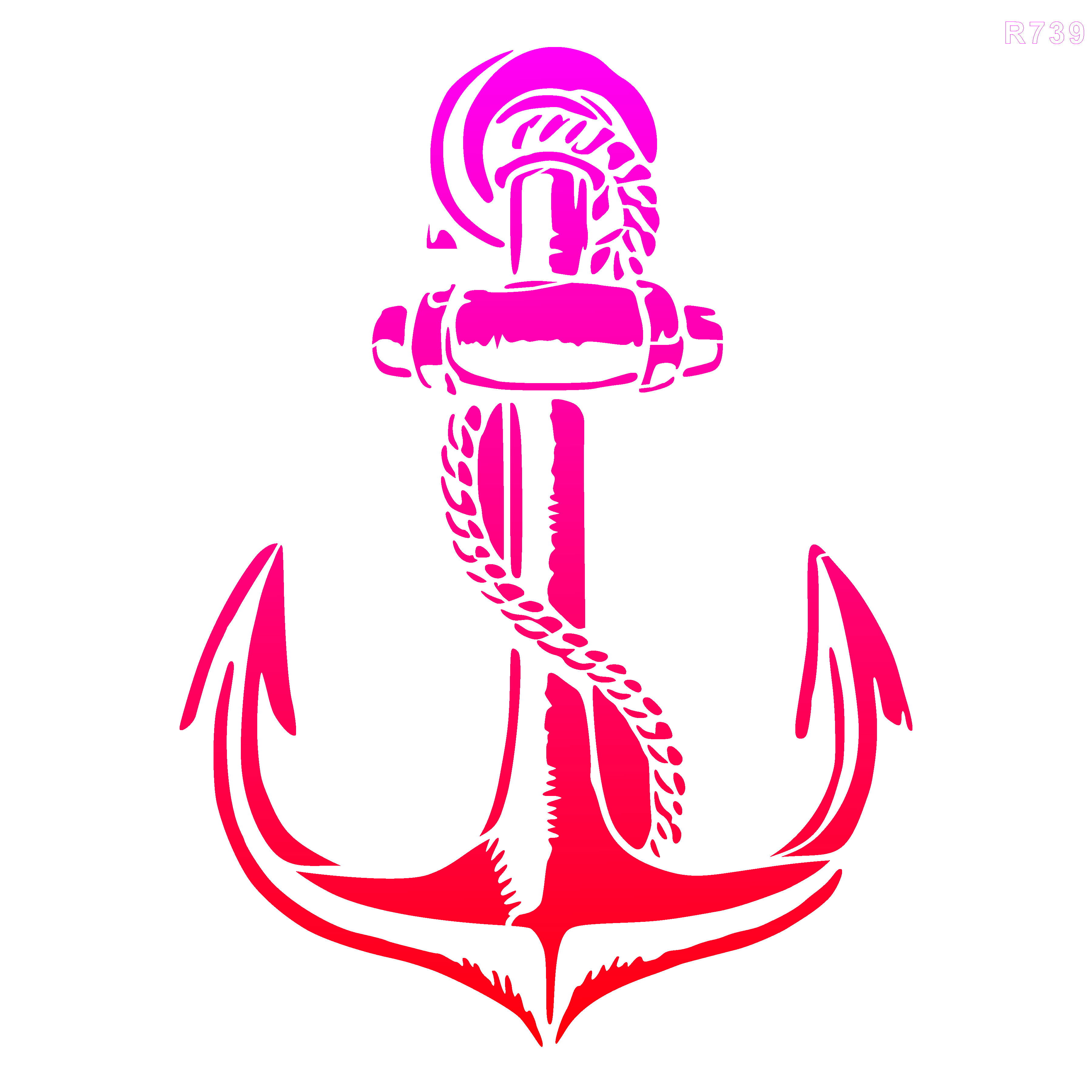 R739_Ship Anchor Wall Stencil