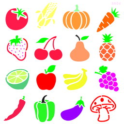 R504_Vegtables&Fruits Wall Stencil