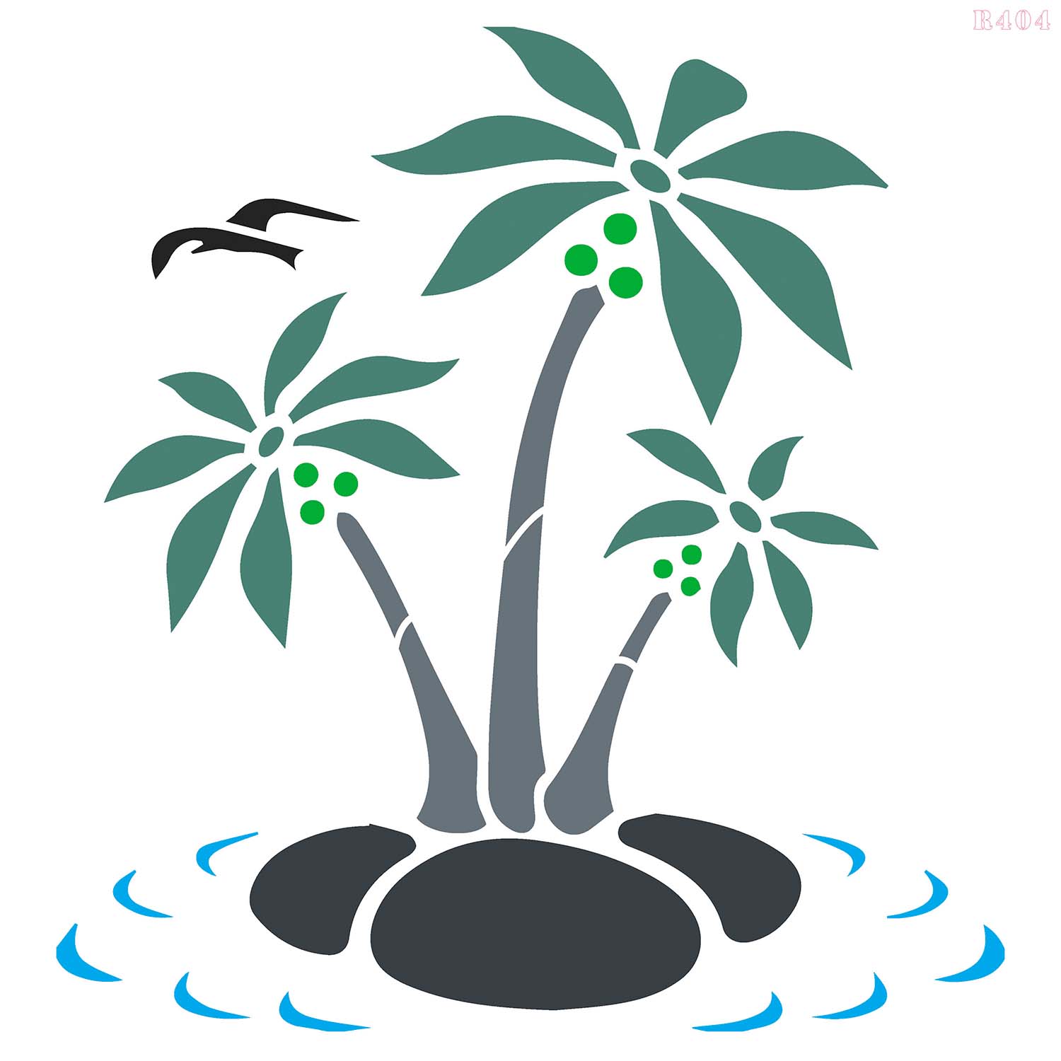 R404_Coconut Tree Wall Stencil