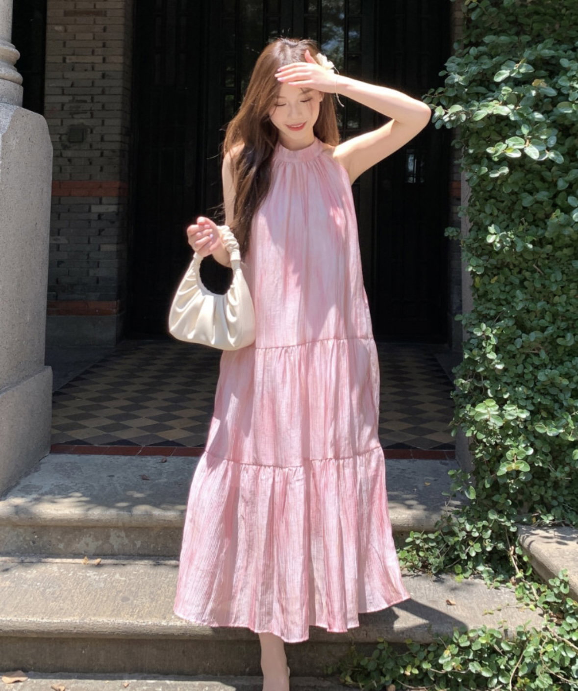 Pink neckholder dress_4