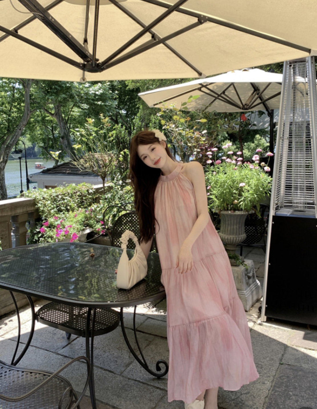 Pink neckholder dress_2