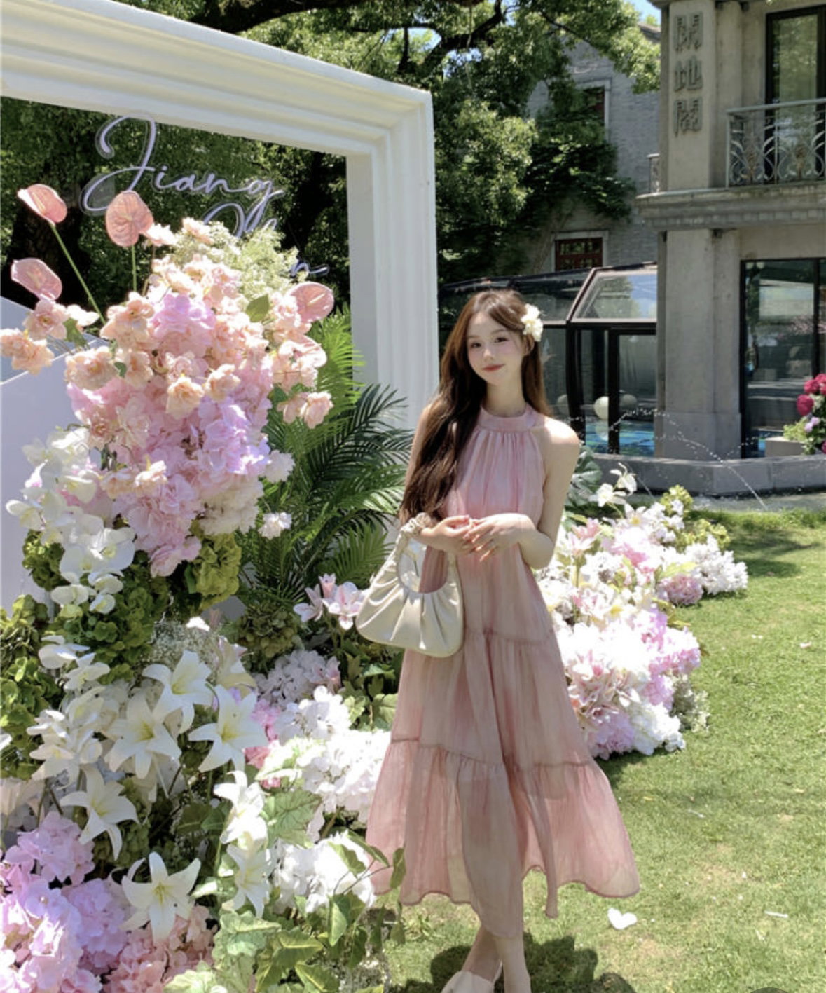 Pink neckholder dress_3