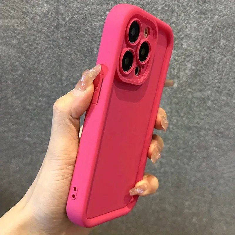 Anti-fall Mobile Phone Case for iPhone 15 Pro Max/Ultra / Rose Red_0