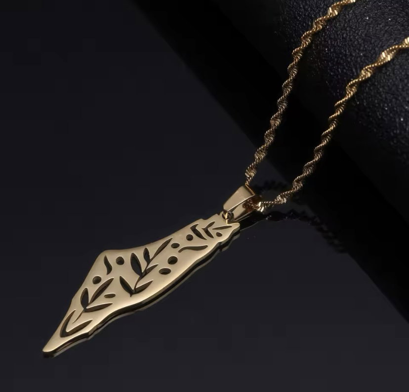 Palestine map pendant_0