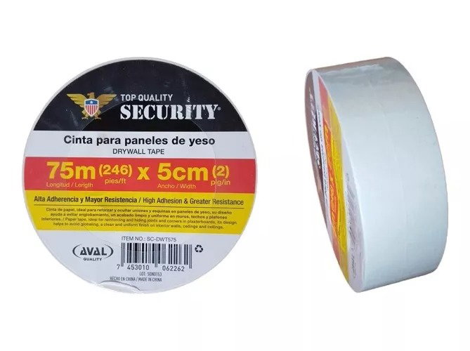 CINTA ADHESIVA P/JUNTAS DRYWALL 5 CM x 75 MTS SECURITY 8-170