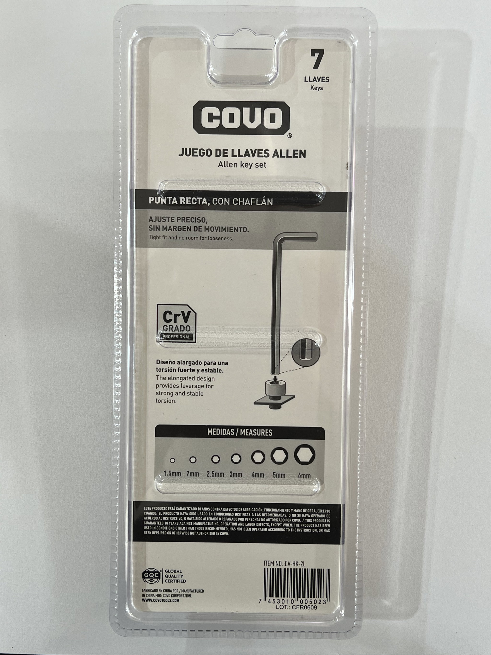 LLAVE ALLEN HEXAGONAL 7 PCS MILIMETRICA COVO 9-529_1