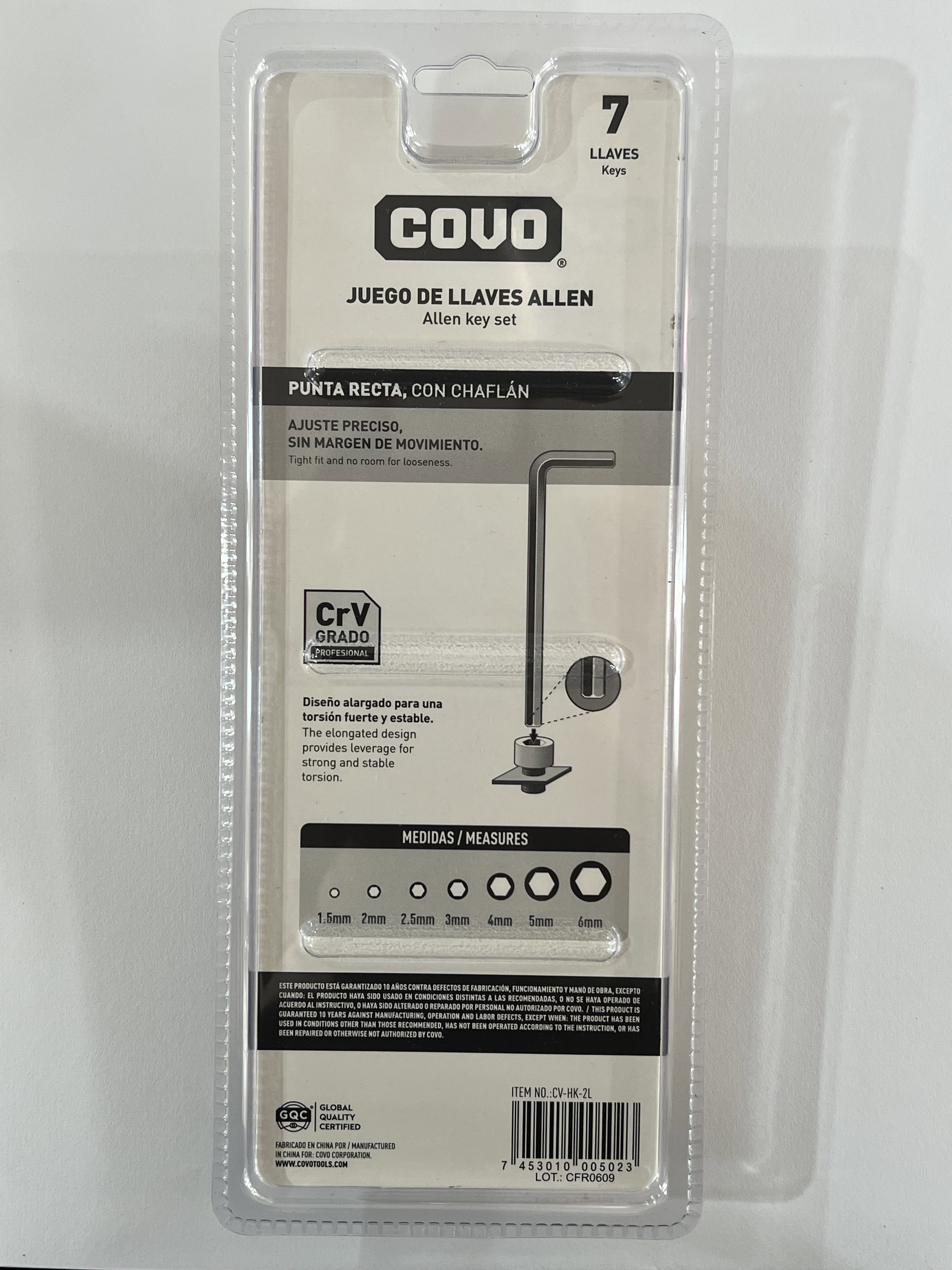 LLAVE ALLEN HEXAGONAL 7 PCS MILIMETRICA COVO 9-529_1