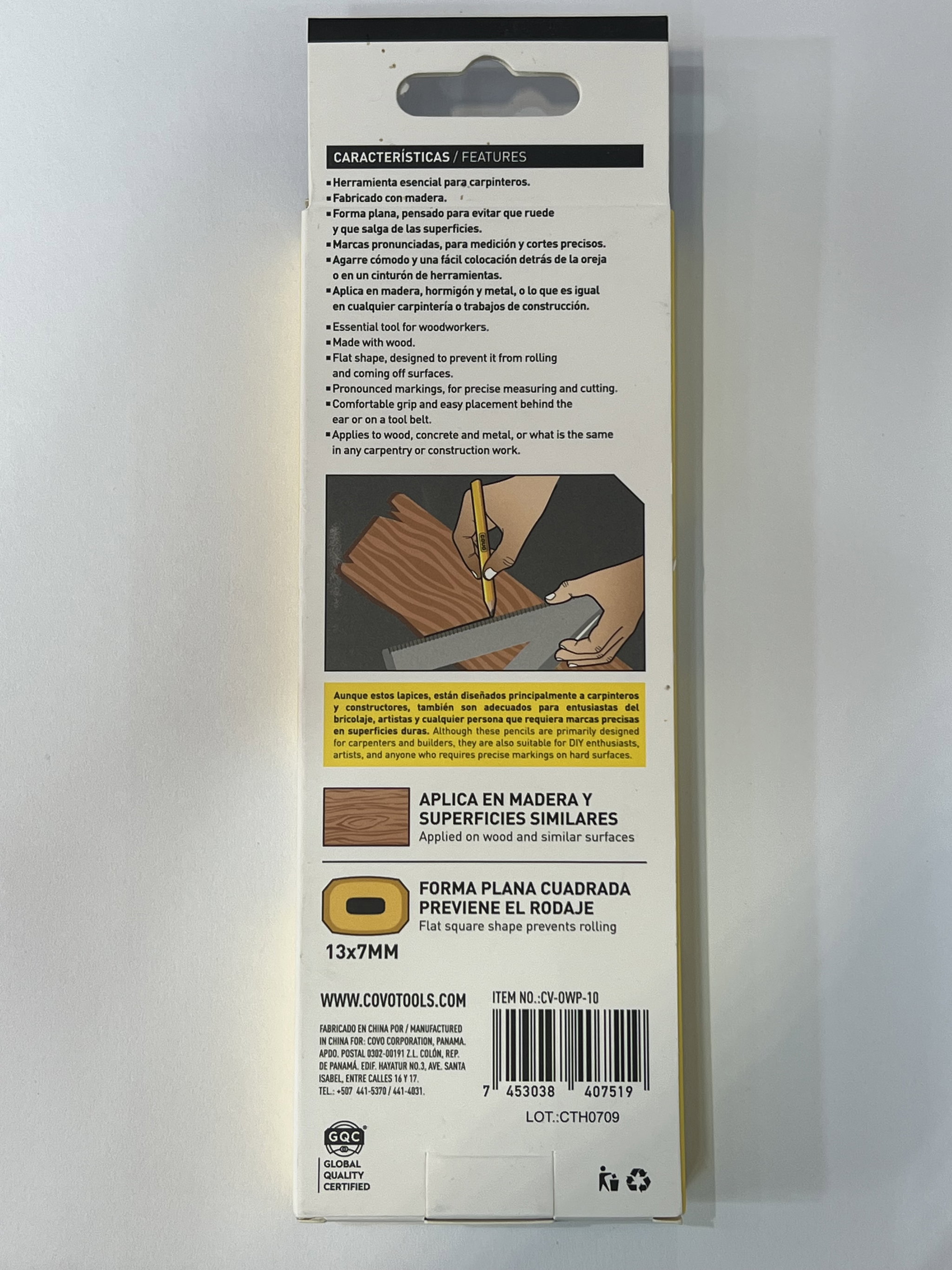 LAPIZ PARA CARPINTERO X 10 UNID COVO 9-162_1