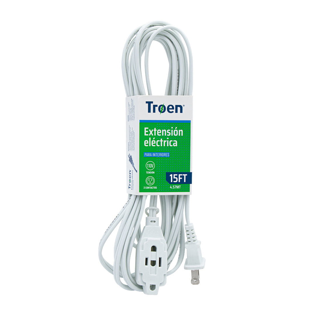 EXTENSION ELECTRICA BLANCA 4.57 MTS TROEN 5-193