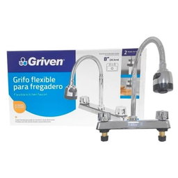 LLAVE FREGADERO DOBLE FLEXIBLE 8" GRIVEN 4-251
