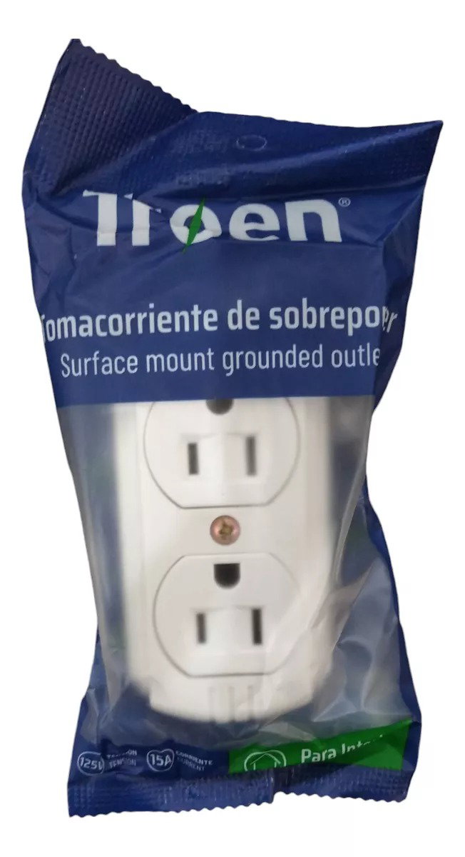 TOMA DOBLE C/TIERRA SOBREPONER BLANCA TROEN 8-734