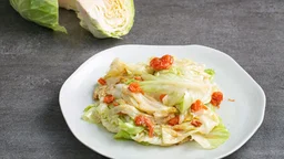 Stir-fried Cabbage with fish sauce dry shrimp กะหล่ำปลีผัดน้ำปลากุ้งแห้ง