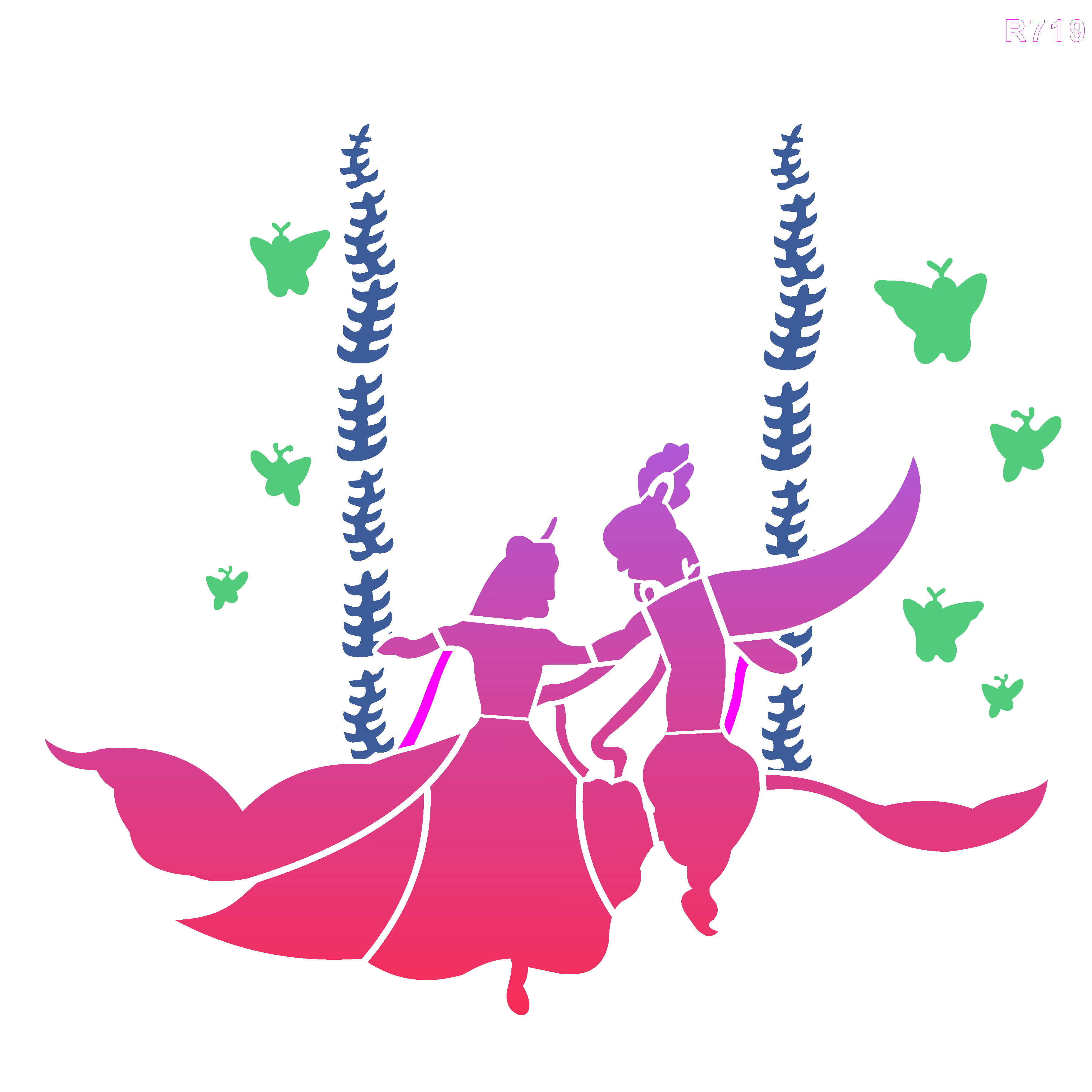 R719_Radha&Krishna Wall Stencil
