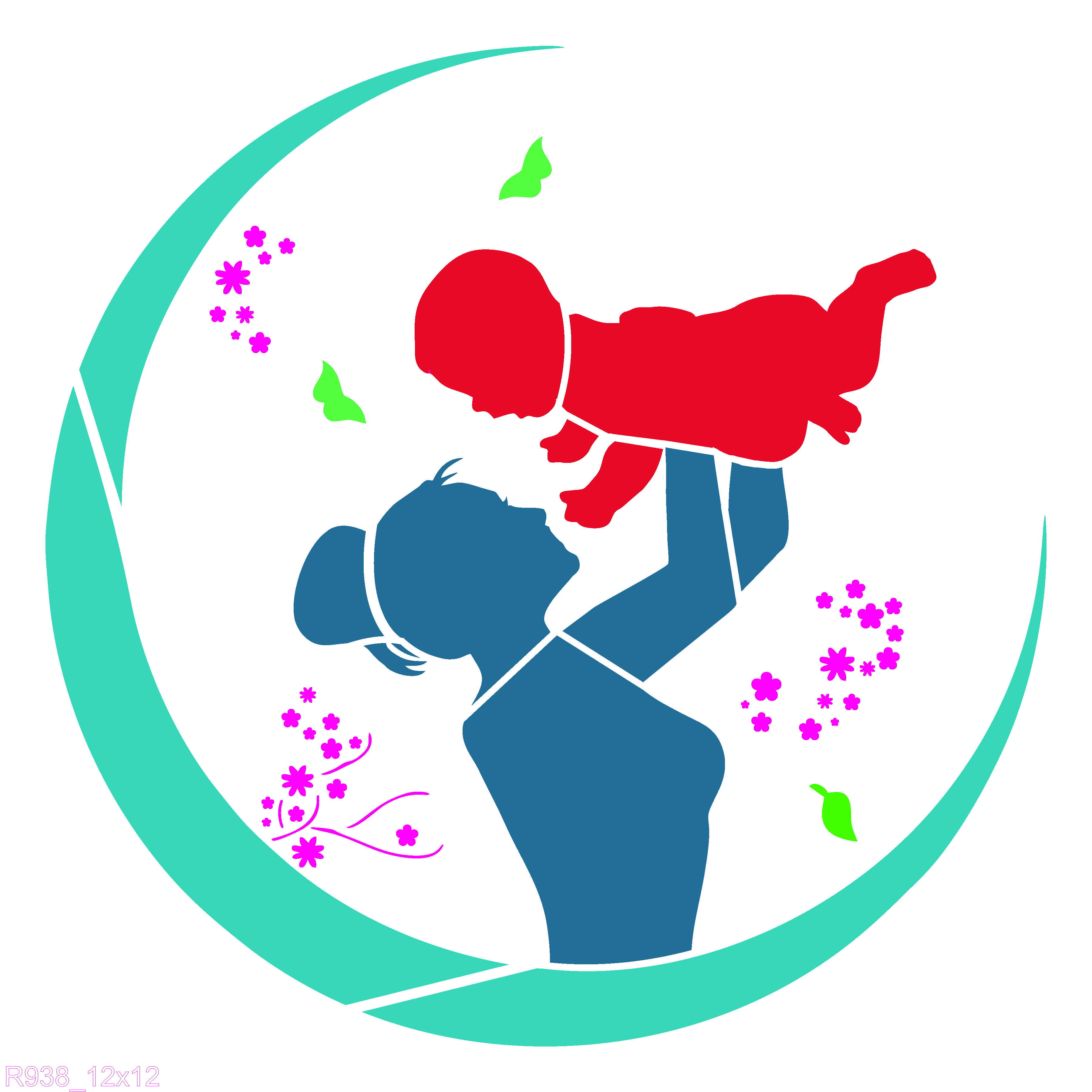 R938_Mom&Son Wall Stencil