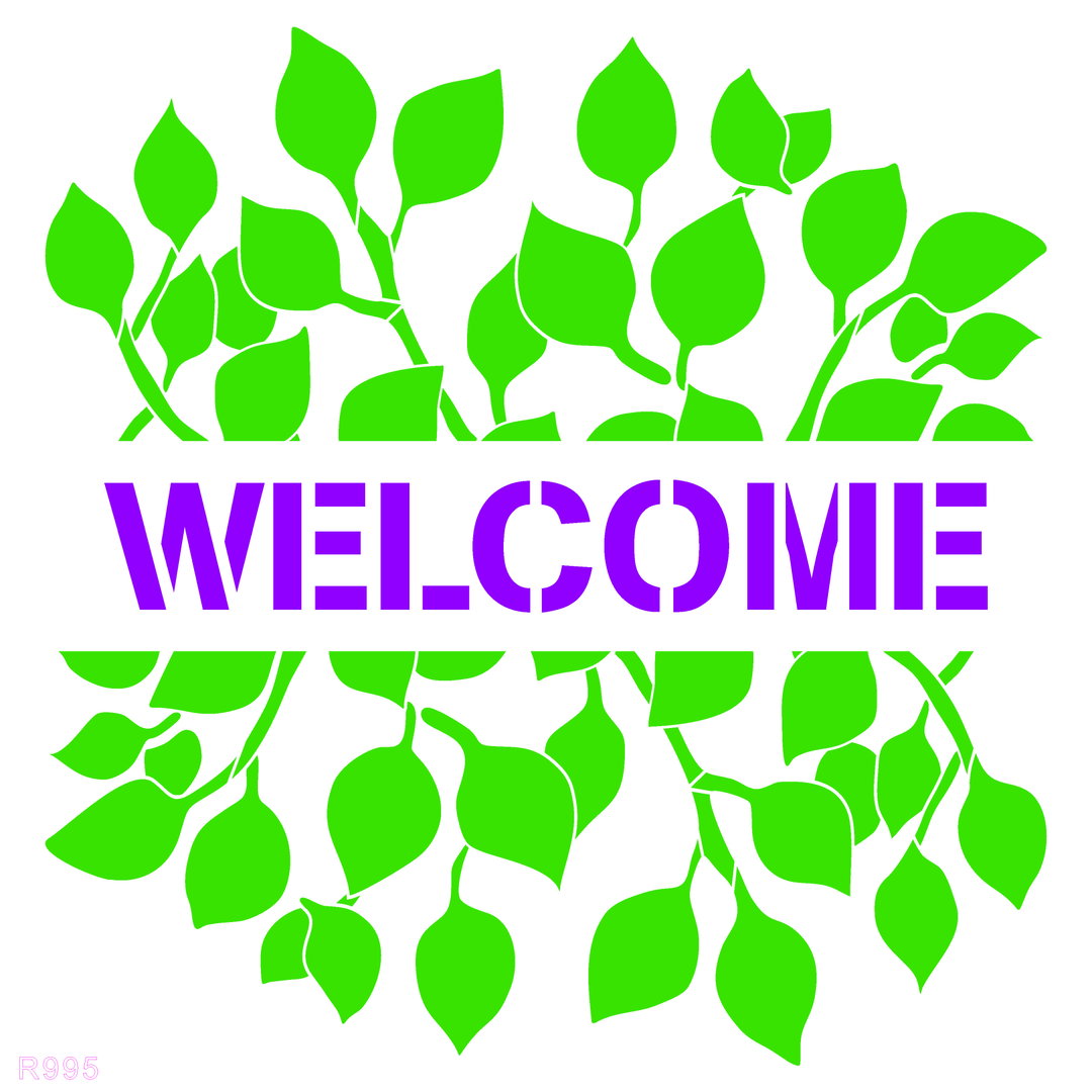R995_Home Decor Welcome Wall Stencil