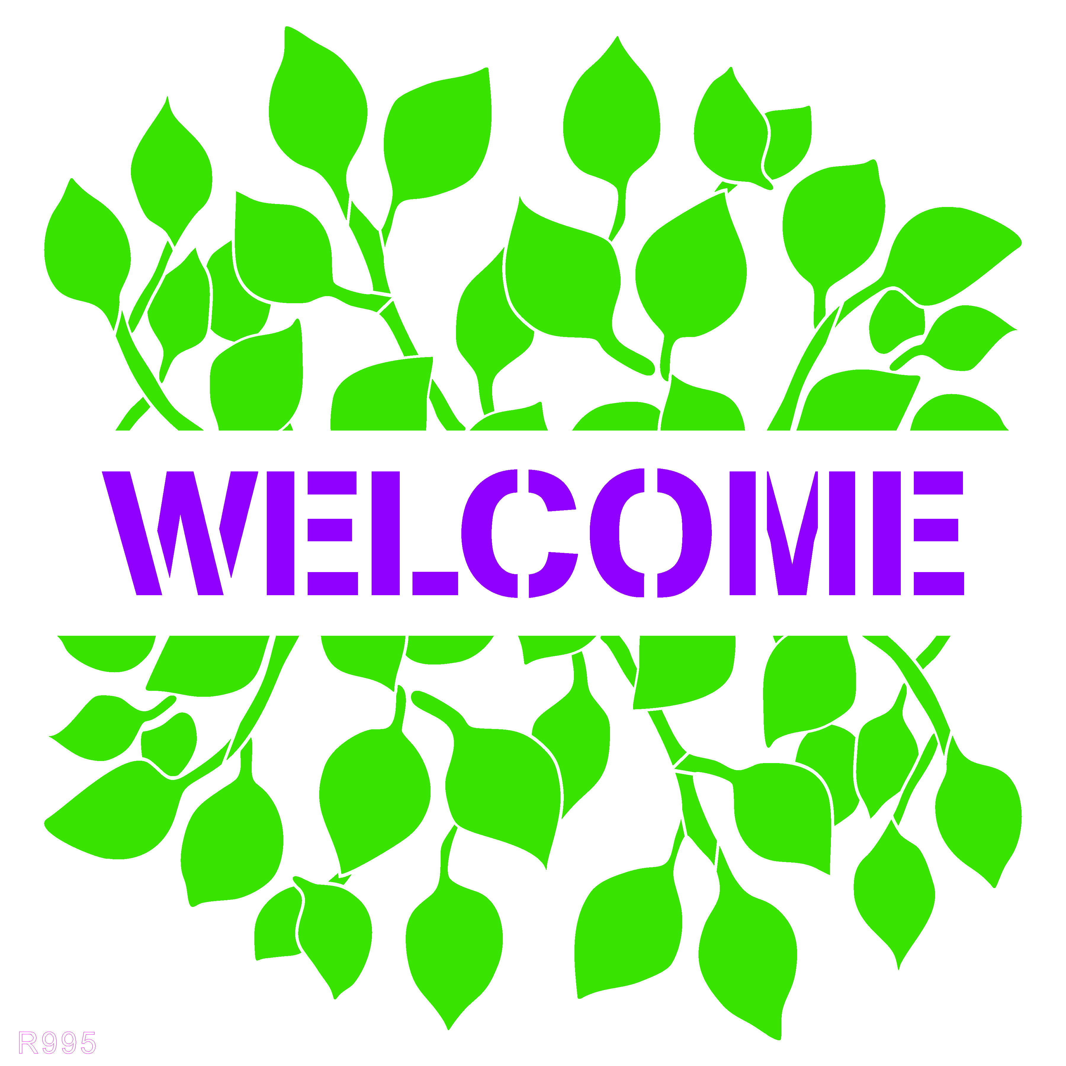 R995_Home Decor Welcome Wall Stencil