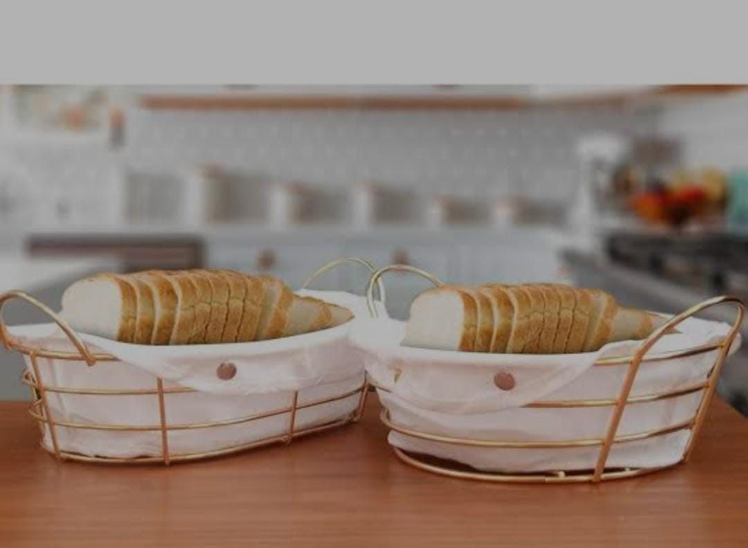 Gold frame black cloth /silver frame white cloth storage bread basket available in two shapes_0