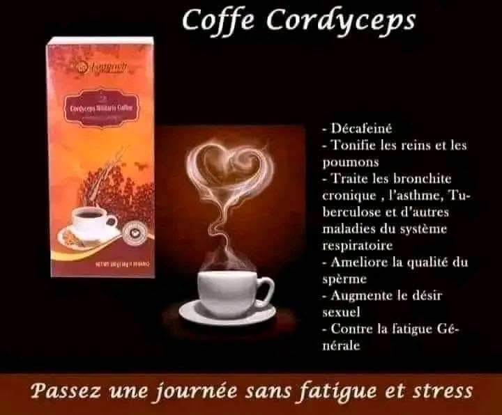 Café cordyceps Contre la fatigue; bonne qualité de sperme; Renforce la puissance sexuelle, (10 sachets)_8