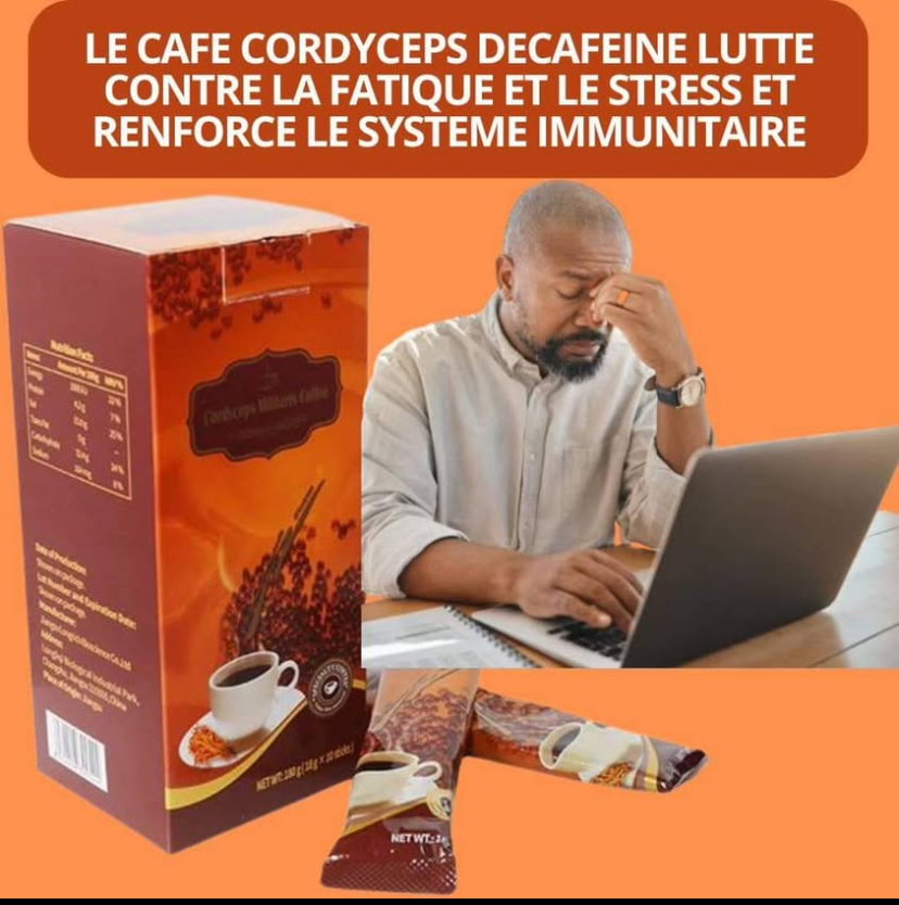 Café cordyceps Contre la fatigue; bonne qualité de sperme; Renforce la puissance sexuelle, (10 sachets)_3