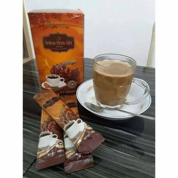 Café cordyceps Contre la fatigue; bonne qualité de sperme; Renforce la puissance sexuelle, (10 sachets)_2