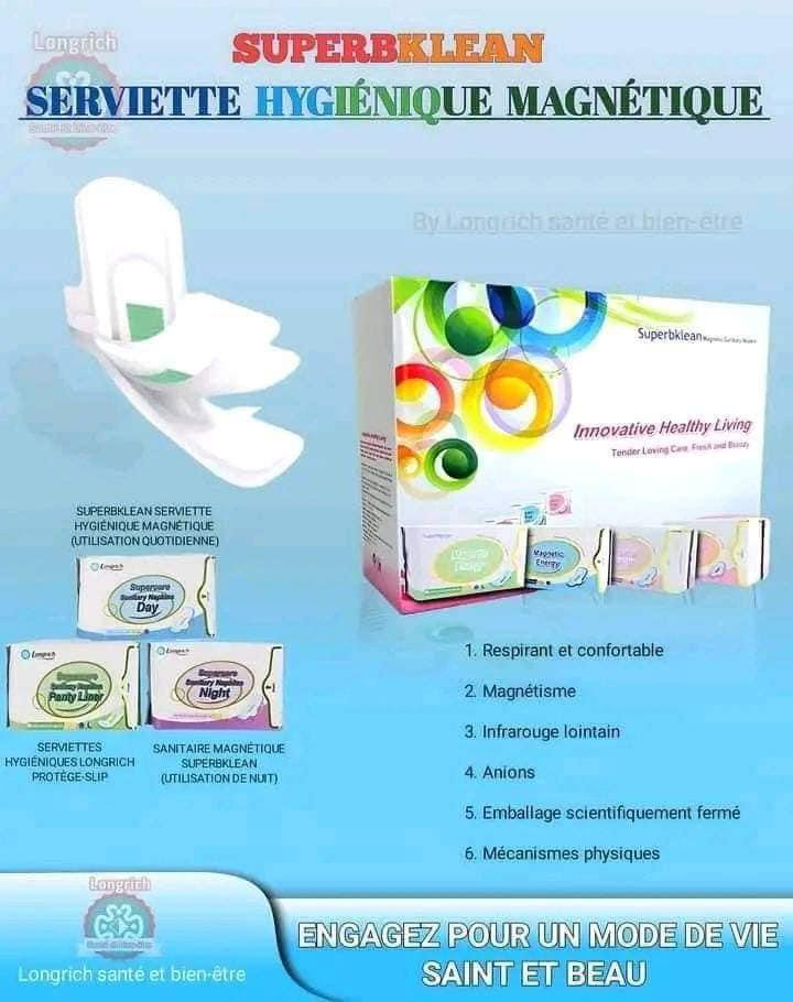 Serviettes hygiéniques/carton (19 pièces) ( guérit les infections vaginales) Protège slip/carton (16 pièces) (Avec anion, guérit les infections vaginales)_3