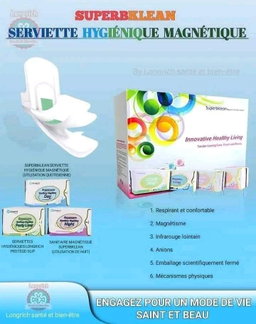 Serviettes hygiéniques/carton (19 pièces) ( guérit les infections vaginales) Protège slip/carton (16 pièces) (Avec anion, guérit les infections vaginales)