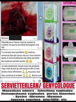Serviettes hygiéniques/carton (19 pièces) ( guérit les infections vaginales) Protège slip/carton (16 pièces) (Avec anion, guérit les infections vaginales)