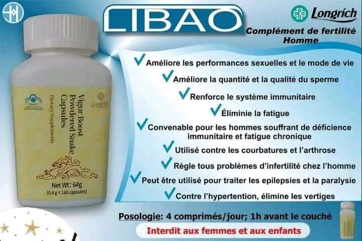 Libao (Compléments de fertilité pour homme, 160 comprimés)_10