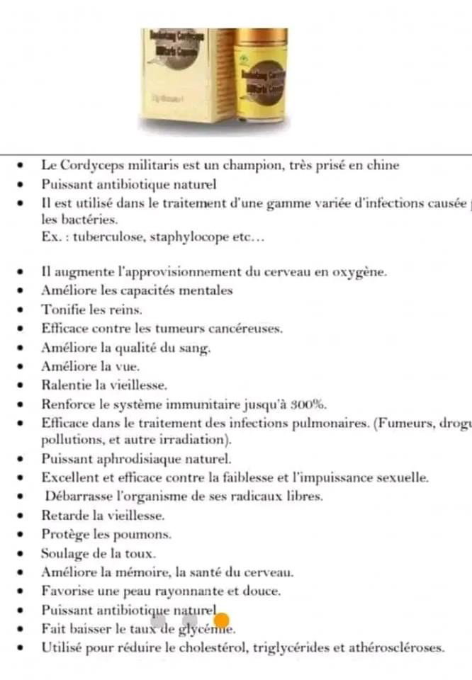 Excellent pour les poumons, les reins, le foie et le coeur. Stimule la performance sexuelle et le nombre de spermatozoïdes des hommes. Efficace dans le traitement des tumeurs bénignes et malignes. Inhibe la propagation des organismes pathogènes. Ravive les cellules mortes, nourrit la cellule et protège la cellule. Régule la pression artérielle et la glycémie._6